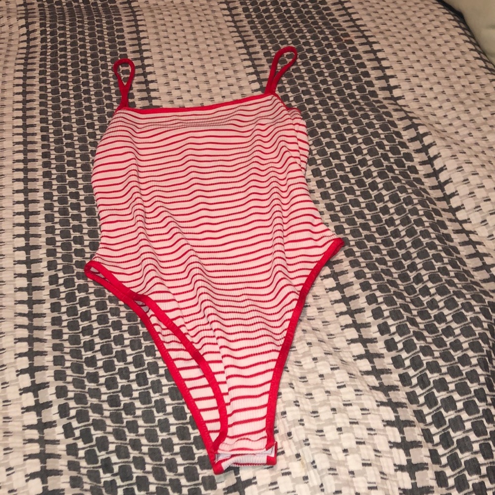 never worn, tags attached boohoo striped body suit